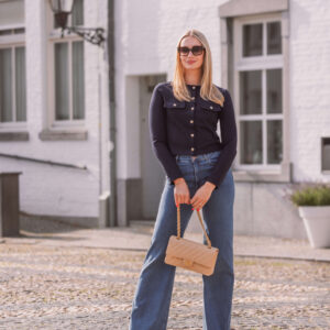 Petite Wide Leg Jeans - Mid Blue